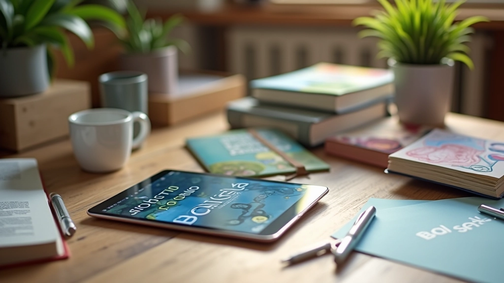 Livres numériques affichés sur écran avec couvertures colorées et attrayantes