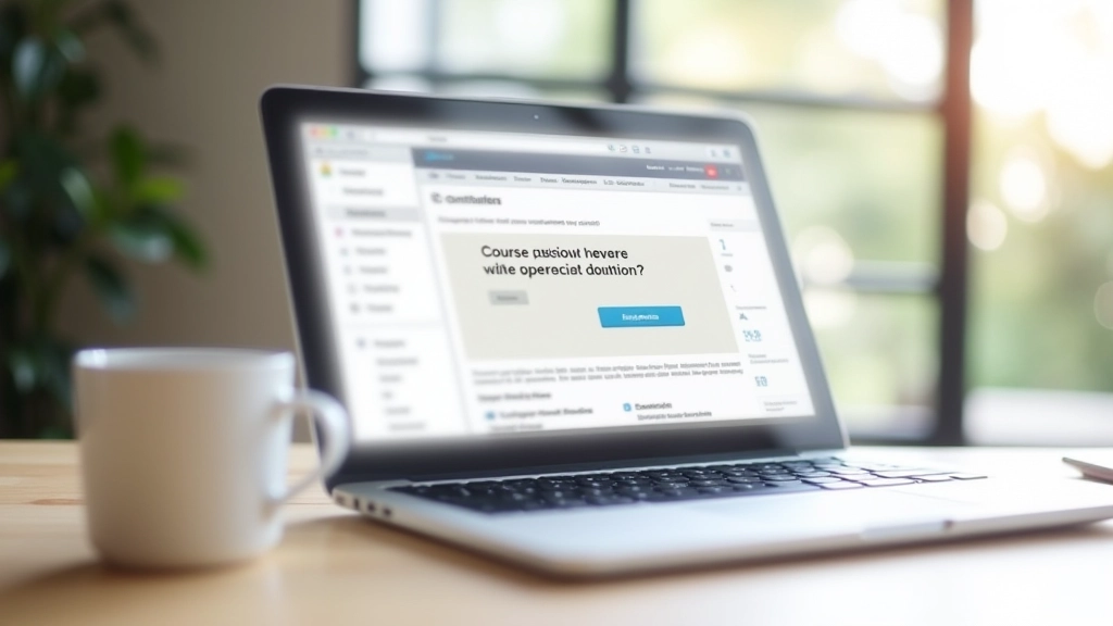 Ordinateur portable ouvert affichant une page de contenu premium avec module de cours et ressources téléchargeables pour les membres